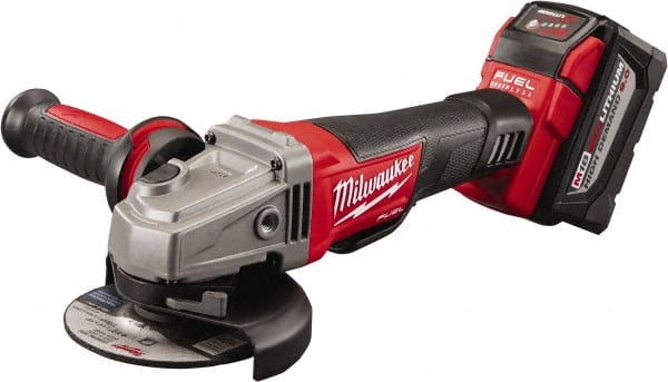 Milwaukee Tool - 4-1/2" Wheel Diam, 8,500 RPM, Cordless Angle & Disc Grinder - 5/8-11 Spindle - Exact Tooling