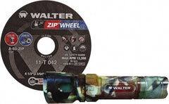 WALTER Surface Technologies - 4-1/2" 60 Grit Aluminum Oxide Cutoff Wheel - 3/64" Thick, 7/8" Arbor, 13,300 Max RPM, Use with Angle Grinders - Exact Tooling
