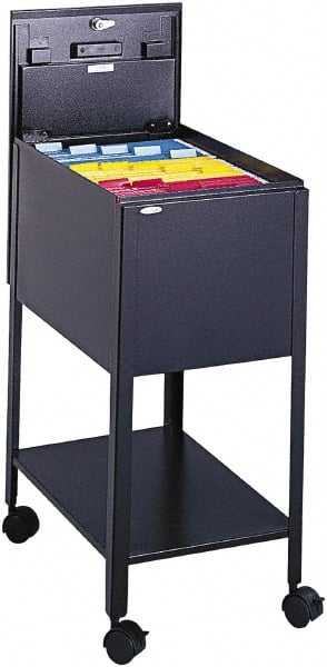 Safco - 13-1/2" Wide x 19-1/4" Long x 28" High Tote Cart - 1 Door, 1 Shelf, Steel - Exact Tooling