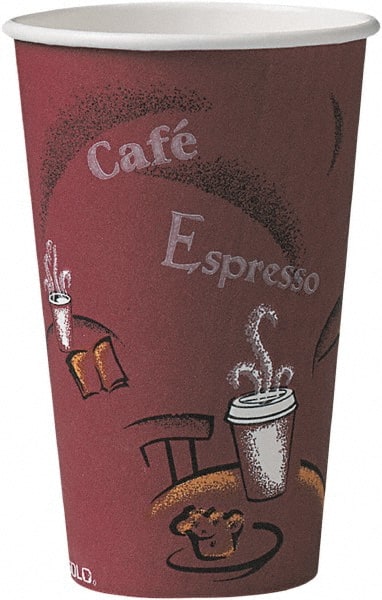 Solo - Bistro Design Hot Drink Cups, Paper, 16 oz, 300/Carton - Maroon - Exact Tooling
