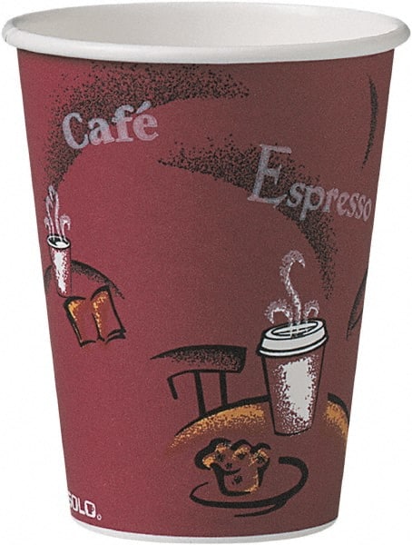 Solo - Bistro Design Hot Drink Cups, Paper, 12 oz, 300/Carton - Maroon - Exact Tooling