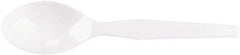 Dixie - Plastic Cutlery, Heavy Mediumweight Teaspoons, 100/B oz - White - Exact Tooling