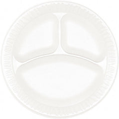 DART - Concorde Foam Plate, 3-Comp, 9" dia, 125/Pack, 4 Packs/Carton - White - Exact Tooling