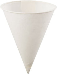 Konie - Poly-Bag Rolled-Rim Paper Cone Cups, 4 oz, 5000/Carton - White - Exact Tooling