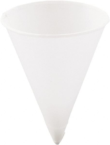 Solo - Cone Water Cups, Paper, 4 oz, Rolled Rim, 200/Bag, 25 Bags/Carton - White - Exact Tooling