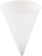 Solo - Cone Water Cups, Paper, 4 oz, Rolled Rim, 200/Bag, 25 Bags/Carton - White - Exact Tooling