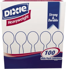 Dixie - Plastic Cutlery, Heavyweight Soup Spoons, 1000 per Carton - White - Exact Tooling