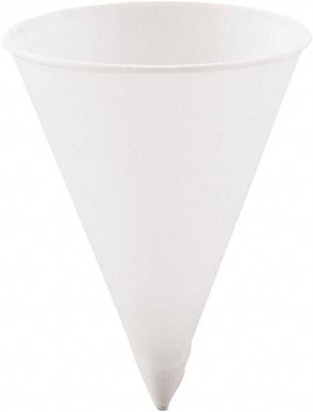 Solo - Cone Water Cups, Paper, 4.25 oz, Rolled Rim, 5000/Carton - White - Exact Tooling