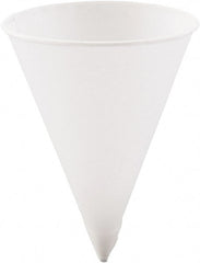 Solo - Cone Water Cups, Paper, 4.25 oz, Rolled Rim, 5000/Carton - White - Exact Tooling