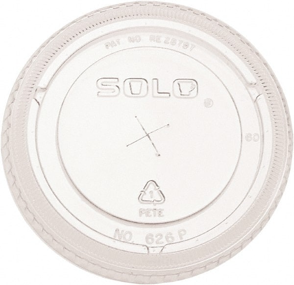 Solo - PETE Flat Straw-Slot Cold Cup Lids, Fits 16-24 oz, 100/Pack, 10 Packs/Carton - Clear - Exact Tooling