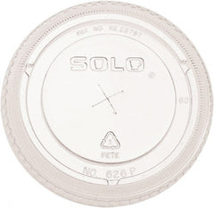 Solo - PETE Flat Straw-Slot Cold Cup Lids, Fits 16-24 oz, 100/Pack, 10 Packs/Carton - Clear - Exact Tooling