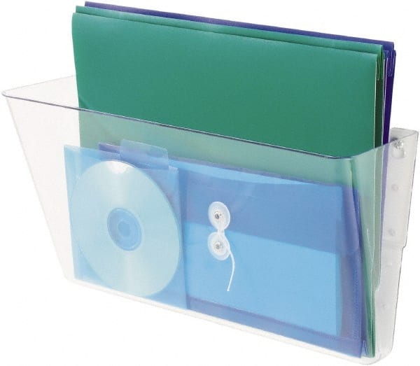 UNIVERSAL - 13" Wide x 4" Deep x 33-1/2" High, 1 Compartment, Plastic Wall File - Clear, 13" Compartment Width x 4" Compartment Depth x 7" Compartment Height - Exact Tooling