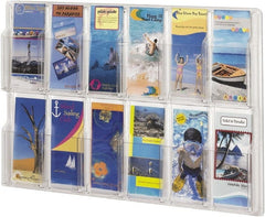 Safco - 30" Wide x 2" Deep x 20-1/4" High, 12 Compartments, Plastic Literature Display Board - Clear, 9-1/2" Compartment Width x 2" Compartment Depth x 9" Compartment Height - Exact Tooling