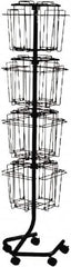 Safco - 15" Wide x 15" Deep x 60" High, 16 Compartments, Welded Wire Rotary Literature Rack - Charcoal, 9" Compartment Width x 5" Compartment Depth x 10-7/8" Compartment Height - Exact Tooling