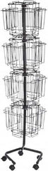 Safco - 15" Wide x 15" Deep x 60" High, 32 Compartments, Welded Wire Rotary Literature Rack - Charcoal, 9" Compartment Width x 5" Compartment Depth x 10-7/8" Compartment Height - Exact Tooling