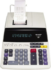 Sharp - Fluorescent Printing Calculator - 8-5/8 x 12-7/8 Display Size, White, AC Powered, 3.9" Long x 9.7" Wide - Exact Tooling
