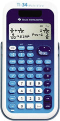 Texas Instruments - LCD Scientific Calculator - 3 x 5.8 Display Size, Blue & White, Battery & Solar Powered, 9.8" Long x 6.8" Wide - Exact Tooling