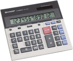 Sharp - LCD Portable Calculator - 7-1/4 x 6-7/8 Display Size, Light Gray, Battery & Solar Powered, 1.2" Long x 8.7" Wide - Exact Tooling