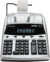 Victor - Fluorescent Printing Calculator - 9 x 12 Display Size, White, AC Powered, 4-1/4" Long x 10-1/2" Wide - Exact Tooling