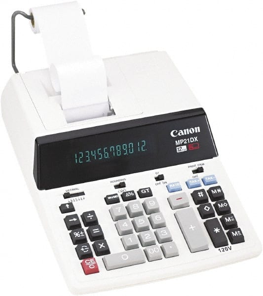 Canon - Fluorescent Printing Calculator - White, AC Powered, 12.2" Long x 9" Wide - Exact Tooling