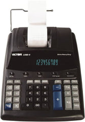 Victor - Fluorescent Printing Calculator - 8-1/2 x 12-1/4 Display Size, Black, AC Powered, 15.6" Long x 10-1/2" Wide - Exact Tooling