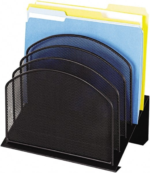 Safco - Black Desk Top Organizer - Steel, Mesh - Exact Tooling