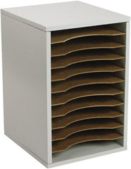 Safco - Gray Vertical Desktop Sorter - Fiberboard, Hardboard, Laminated Compressed Wood - Exact Tooling