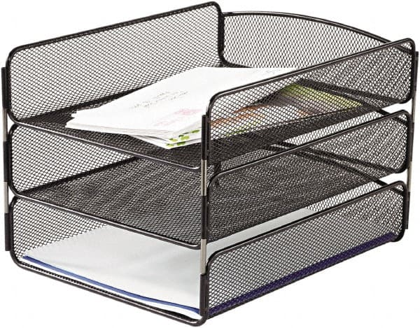 Safco - Black Document Organizer - Steel, Mesh - Exact Tooling