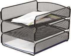 Safco - Black Document Organizer - Steel, Mesh - Exact Tooling