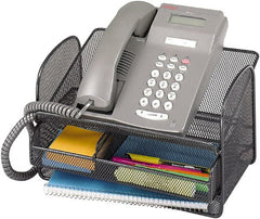 Safco - Black Desktop Telephone Stand - Steel, Mesh - Exact Tooling
