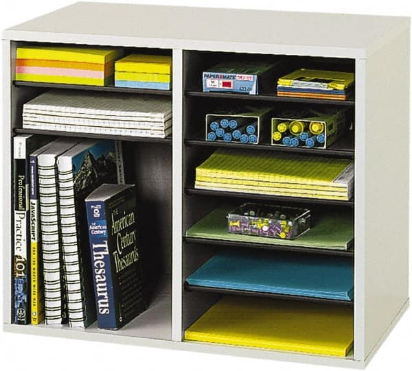 Safco - Gray Document Organizer - Fiberboard, Hardboard, Laminated Compressed Wood - Exact Tooling