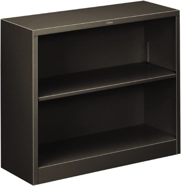 Hon - 2 Shelf, 29" High x 34-1/2" Wide Bookcase - 13-3/16" Deep, Steel, Charcoal - Exact Tooling