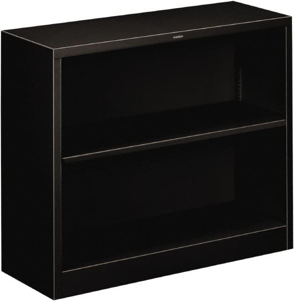 Hon - 2 Shelf, 29" High x 34-1/2" Wide Bookcase - 12-5/8" Deep, Steel, Black - Exact Tooling