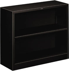 Hon - 2 Shelf, 29" High x 34-1/2" Wide Bookcase - 12-5/8" Deep, Steel, Black - Exact Tooling