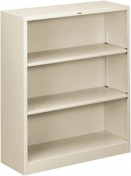 Hon - 3 Shelf, 41" High x 34-1/2" Wide Bookcase - 11-5/8" Deep, Steel, Light Gray - Exact Tooling