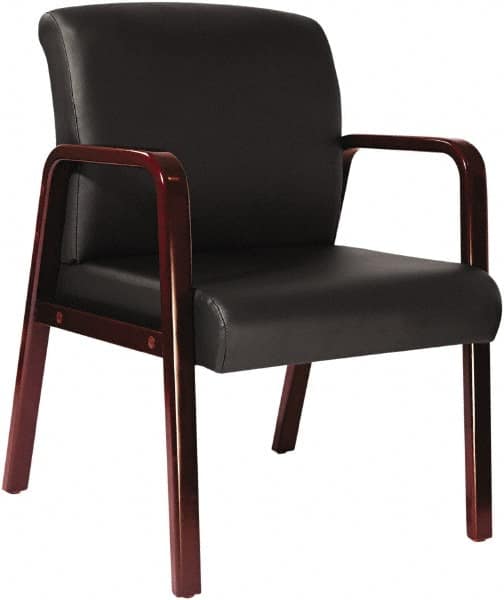 ALERA - Black Soft Leather Guest Chair - 24" Wide x 33-1/4" High - Exact Tooling
