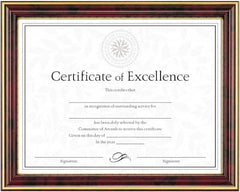 Dax - Mahogany & Gold Document Holders-Certificate/Document - 11" High x 8-1/2" Wide - Exact Tooling