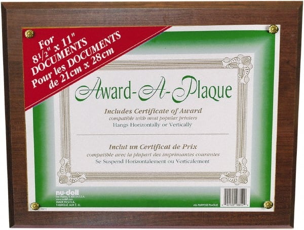 Nudell - Walnut Document Holders-Certificate/Document - 11" High x 8-1/2" Wide - Exact Tooling