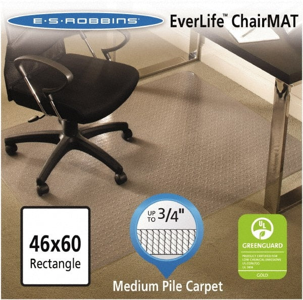 ES Robbins - 60" Long x 46" Wide, Chair Mat - Rectangular, Crystal Edge Style - Exact Tooling