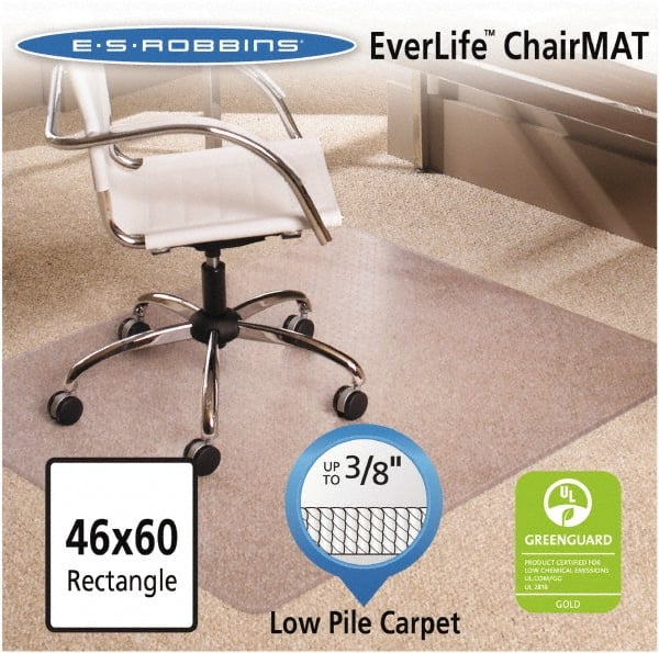 ES Robbins - 60" Long x 46" Wide, Chair Mat - Rectangular, Crystal Edge Style - Exact Tooling