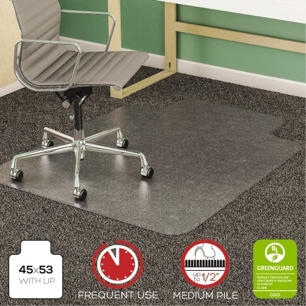 Deflect-o - 53" Long x 45" Wide, Chair Mat - Rectangular, Beveled Edge Style - Exact Tooling