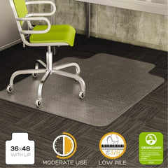 Deflect-o - 48" Long x 36" Wide, Chair Mat - Rectangular, Beveled Edge Style - Exact Tooling
