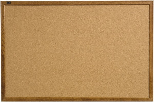 Quartet - 17" Wide x 23" High Open Cork Bulletin Board - Natural (Color) - Exact Tooling