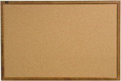 Quartet - 17" Wide x 23" High Open Cork Bulletin Board - Natural (Color) - Exact Tooling