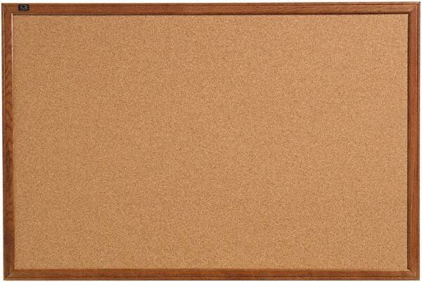 Quartet - 36" Wide x 24" High Open Cork Bulletin Board - Natural (Color) - Exact Tooling