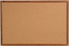 Quartet - 36" Wide x 24" High Open Cork Bulletin Board - Natural (Color) - Exact Tooling