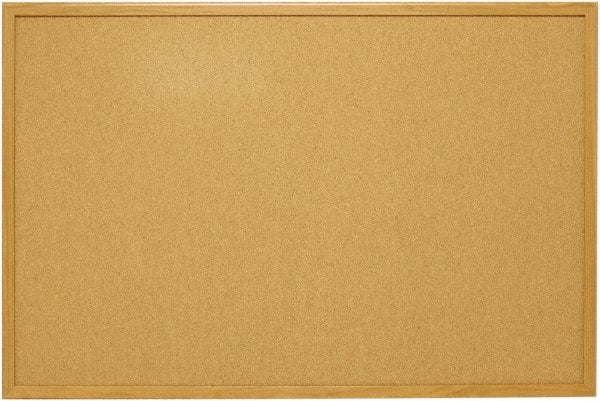 Mead - 48" Wide x 36" High Open Cork Bulletin Board - Natural (Color) - Exact Tooling