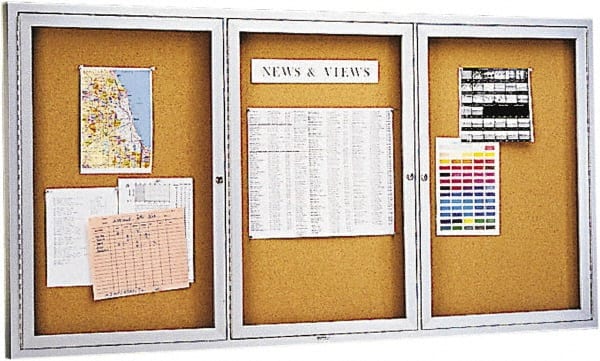 Quartet - 72" Wide x 36" High Open Cork Bulletin Board - Natural (Color) - Exact Tooling