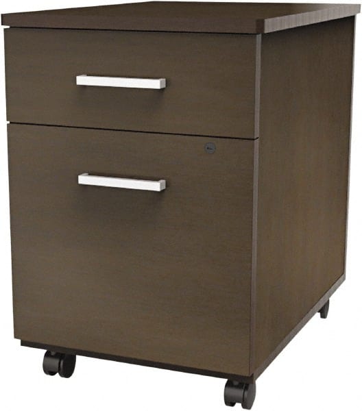 Linea Italia - 16-1/2" Wide x 23-5/8" High x 19-3/4" Deep, 2 Drawer Pedestal - Laminate, Mocha - Exact Tooling
