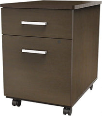 Linea Italia - 16-1/2" Wide x 23-5/8" High x 19-3/4" Deep, 2 Drawer Pedestal - Laminate, Mocha - Exact Tooling